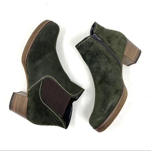 Gabor Lilia Heeled Chelsea Boots Bottle Green - Picture 7 of 9